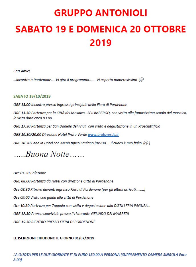 GRUPPO ANTONIOLI 2019